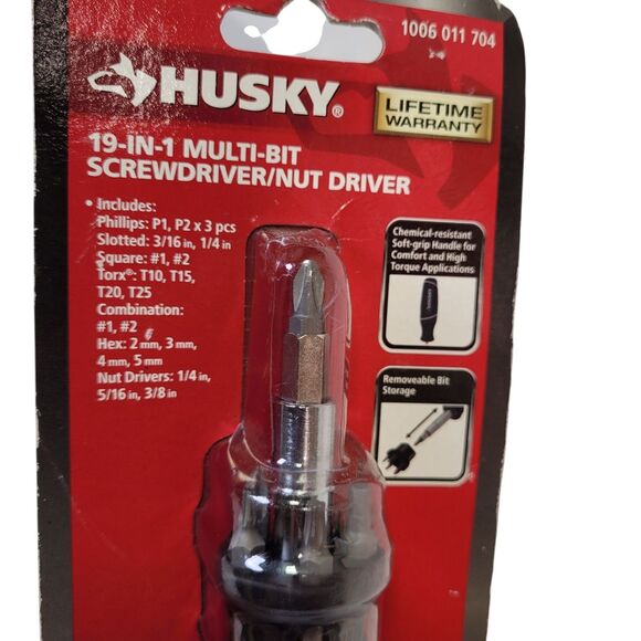 Husky 19-in-1 Multi-Bit Screwdriver Black New - Picture 3 of 6